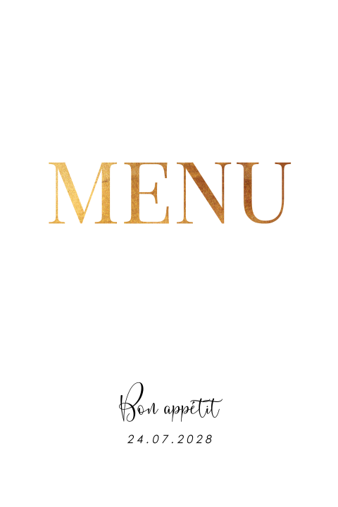 Menu très élégant et épuré avec un cœur