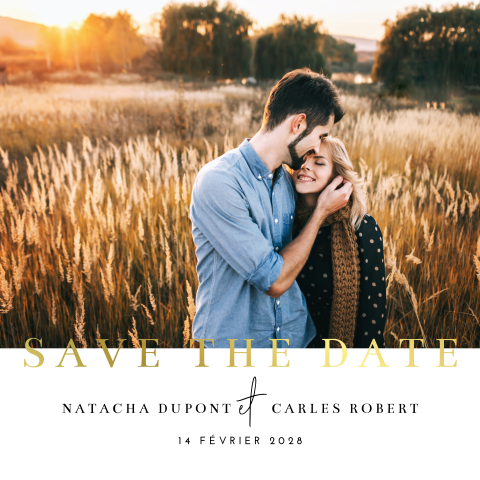 Save the date avec photo et dorure