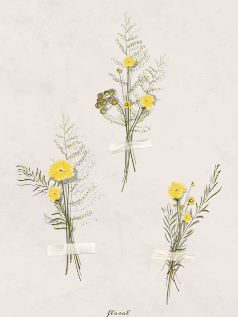 Affiche Fleur séchée jaune