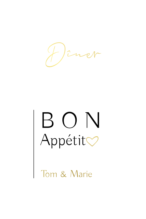 Menu élégant avec des coins arrondis et des détails en dorure