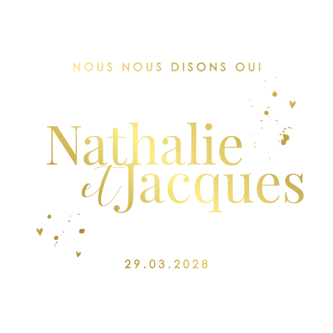 Faire-part rond avec détails dorés