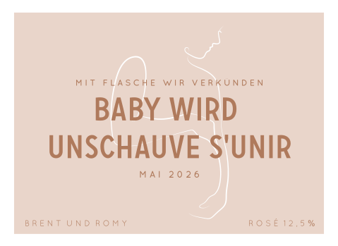 Annonce de grossesse Étiquette de bouteille