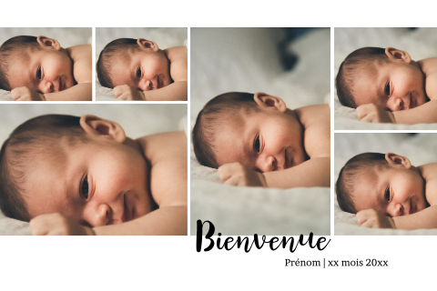 Faire-part de naissance à créer avec 6 photos