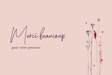 Carte de remerciement avec des fleurs à l'aquarelle