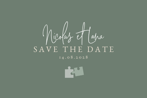 Save the date élégante avec des pièces de puzzle