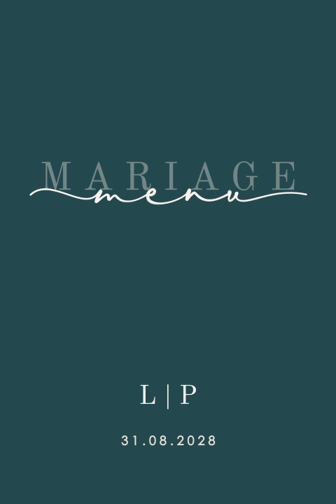 Menu élégant avec un fond bleu-vert