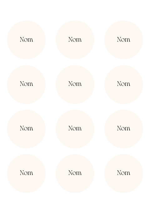 Marque-places avec une forme ronde