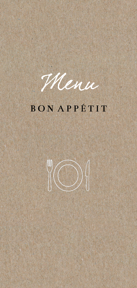 Carte de menu simple au look kraft