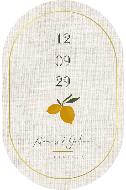 Faire-part de mariage vintage avec des citrons