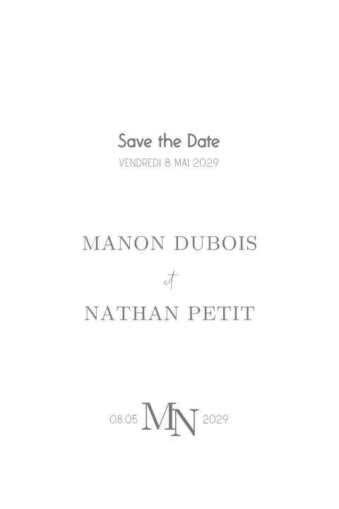 Carte save the date élégant | ruban en option