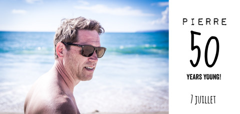 Carte d'invitation simple pour les 50 ans avec photo