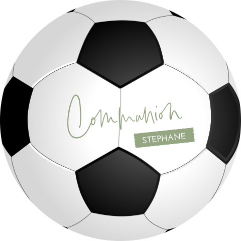 Faire-part communion rond en forme de ballon de football