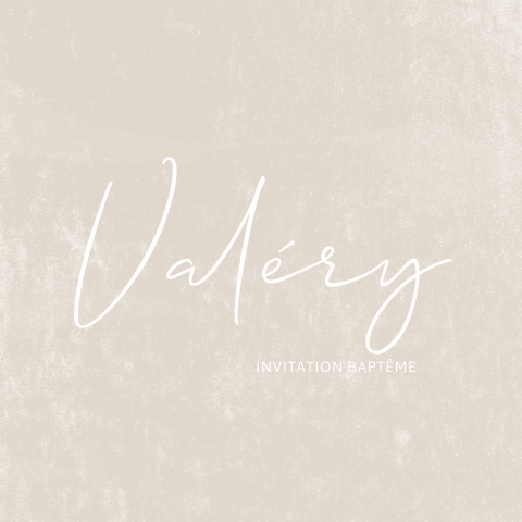 Faire-part de baptême avec fond taupe