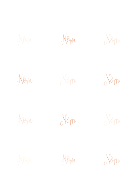 Marque-place rond avec noms en dorure rosé  | ⌀5cm