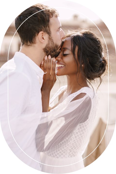 Faire-part de mariage en ovale à créer