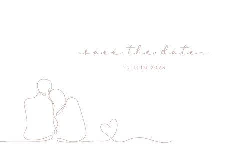 Save the date avec un dessin d'un couple