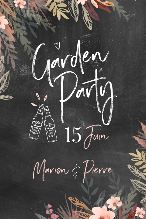 Carte d'invitation d'anniversaire florale