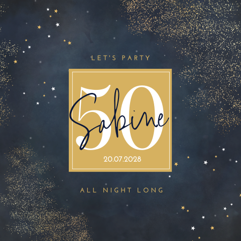 Carte d'invitation élégante avec un thème galaxie