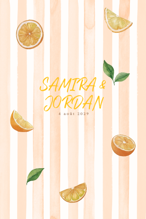 Faire-part de mariage acidulé avec des oranges
