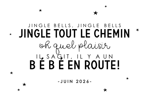 Annonce de grossesse de Noël Jingle Bells