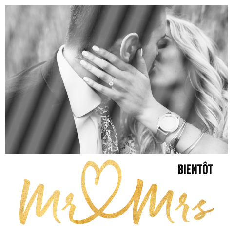 Save the date délicate avec des lettres dorées