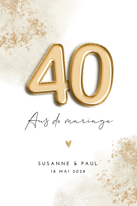 Invitation noces d'emeraude avec couleurs aquarelles