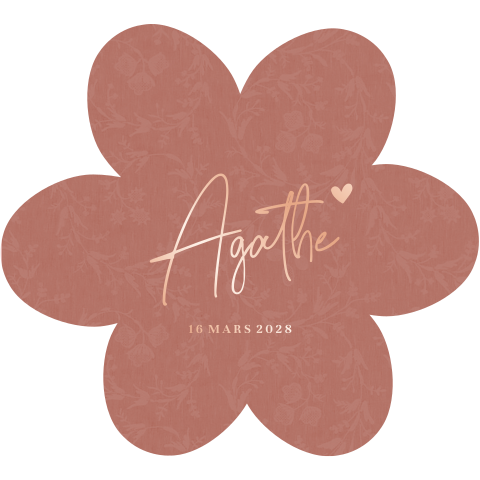 Faire-part de naissance unique en forme de fleur