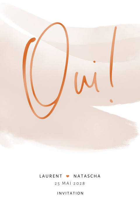 Faire-part de mariage avec 'oui' en vernis