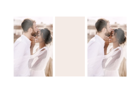 Faire-part de mariage avec deux photos, format paysage