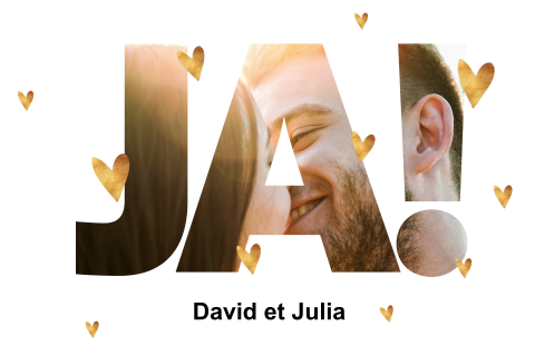 Save the date originale avec des cœurs et une photo