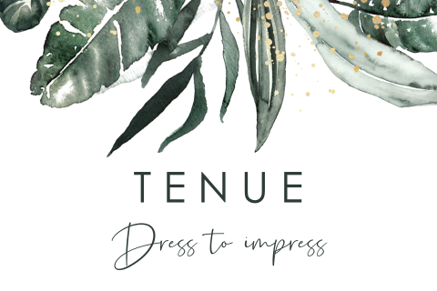 Carte de code vestimentaire avec des feuilles