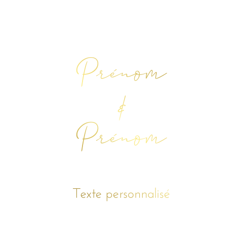 Faire-part de mariage carré simple avec dorure à personnaliser