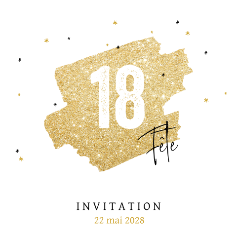 Carte d'invitation simple et élégante pour le 18e anniversaire