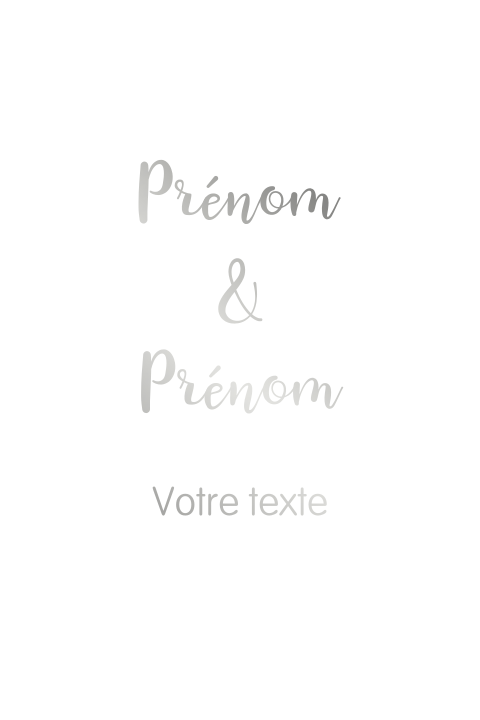 Faire-part de mariage, format portrait double avec dorure à créer