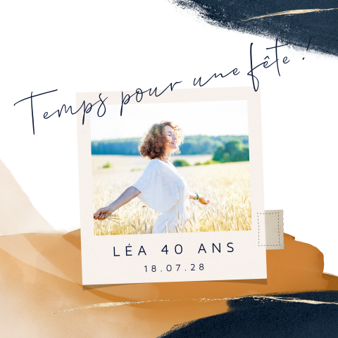 Carte d'invitation pour le 40e anniversaire avec des aquarelles