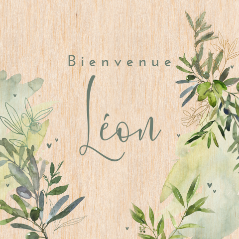 Faire-part de naissance sur bois | Thème nature | Luxe et originalité