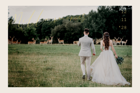 Carte de remerciement tendance avec photo et dorures