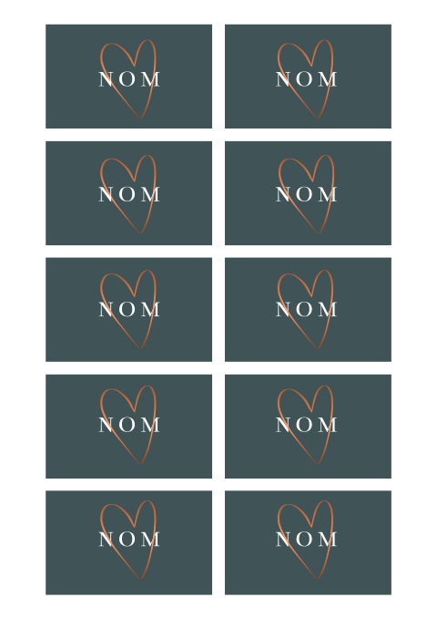 Élégant marque-places avec un grand cœur