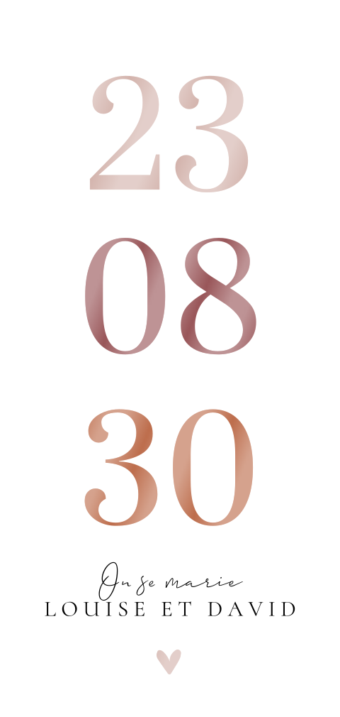 Faire-part de mariage moderne avec date en vernis