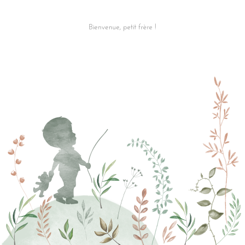 Faire-part de naissance pour un petit frère avec photo dans ballon