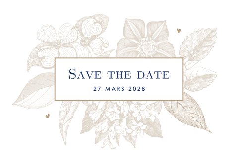 Save the date classique avec des fleurs brunes