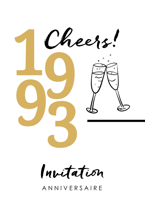 Carte d'invitation classique avec des verres à champagne
