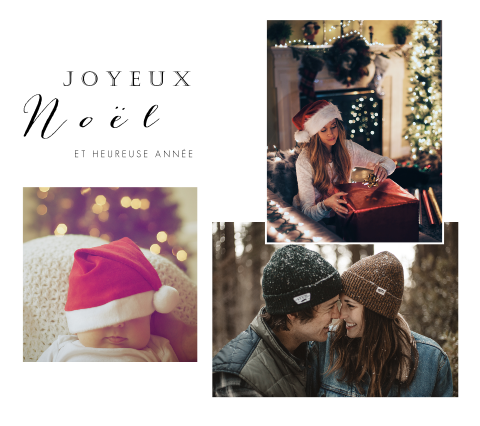 Carte de Noël élégante et minimaliste avec des photos