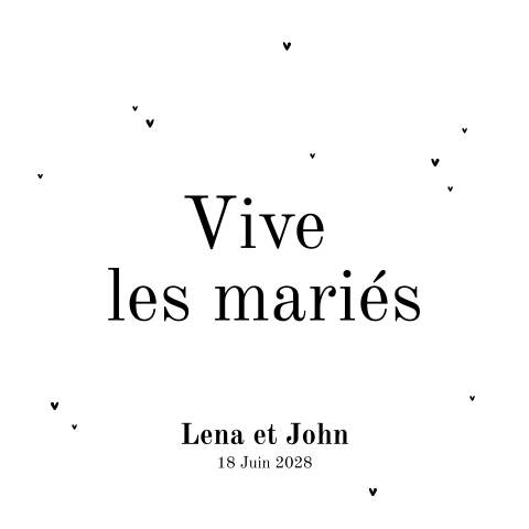 carte de félicitations avec coeurs style minimaliste