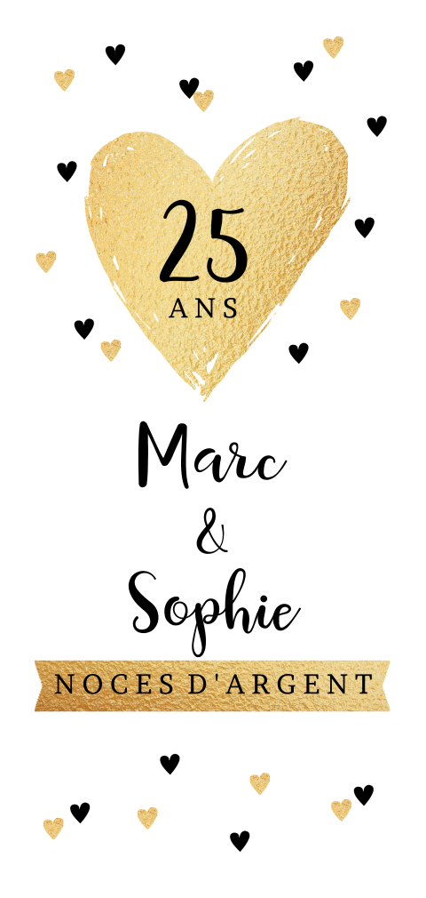 Invitation romantique pour des noces d'argent