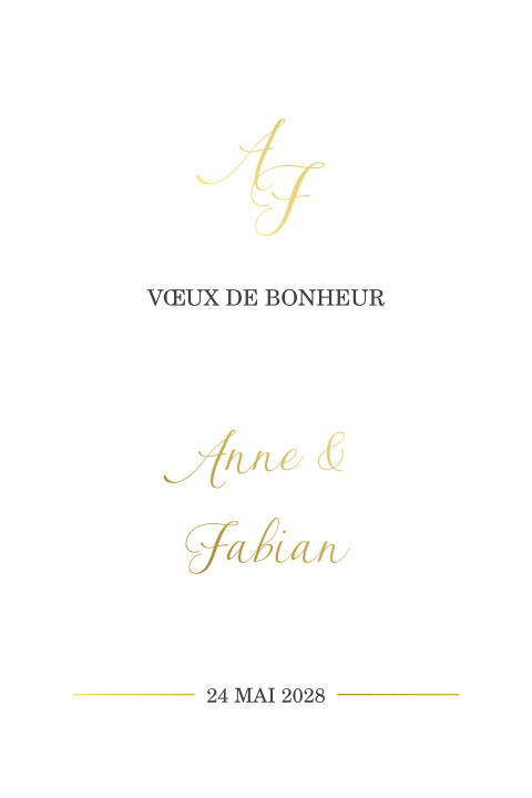 Carte de félicitations classique avec texte chic et doré