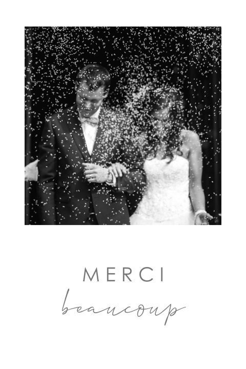 Carte de remerciement mariage minimaliste | Format portrait