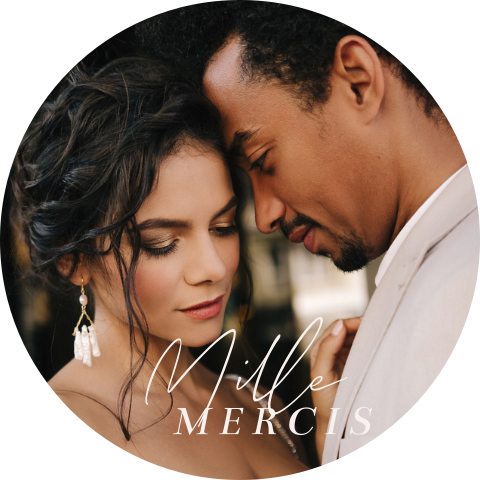 Carte de remerciement ronde et originale avec photo