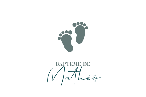 Faire-part de baptême avec empreinte de pieds