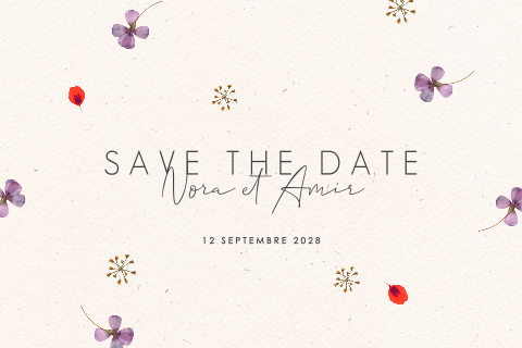 Save the date floral pour un mariage